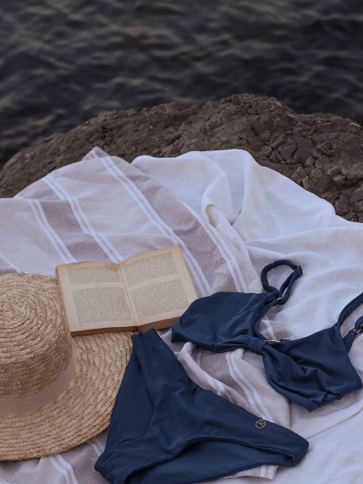 Serena Knot Front Bikini Top - Blue - Capri Swimwear