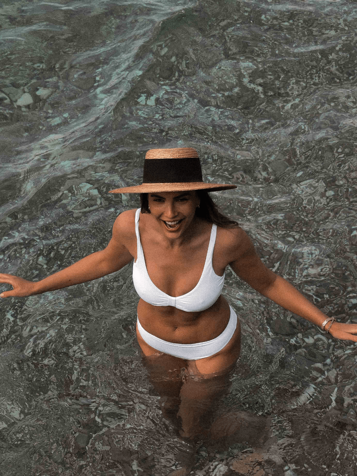 Serena Knot Front Bikini Top - Blue - Capri Swimwear