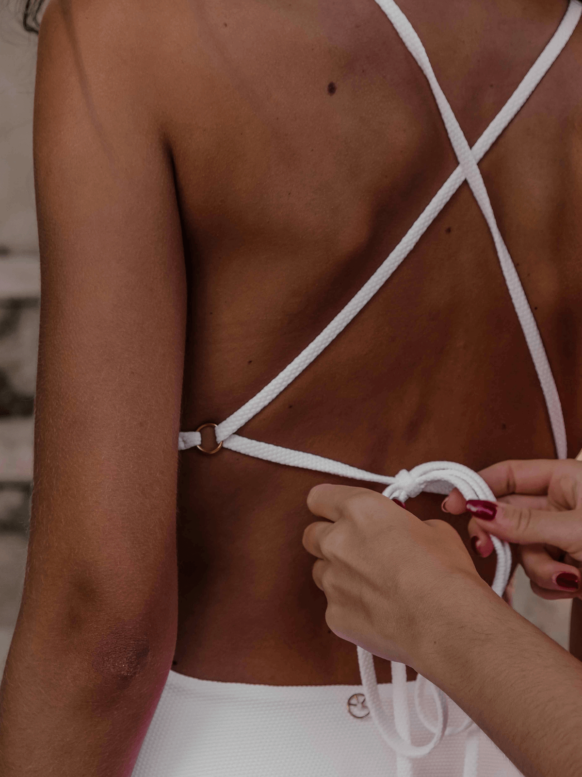 Gianna Swimsuit - White Texture - Capri Swimwear